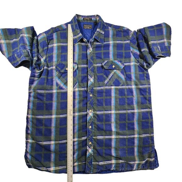Christopher Hart Shirt Mens 2XL Blue Plaid Ranch Barn Lined Shacket Jacket - Picture 7 of 14